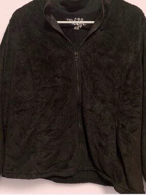 made for life Black Plush Zip-Front Jacket